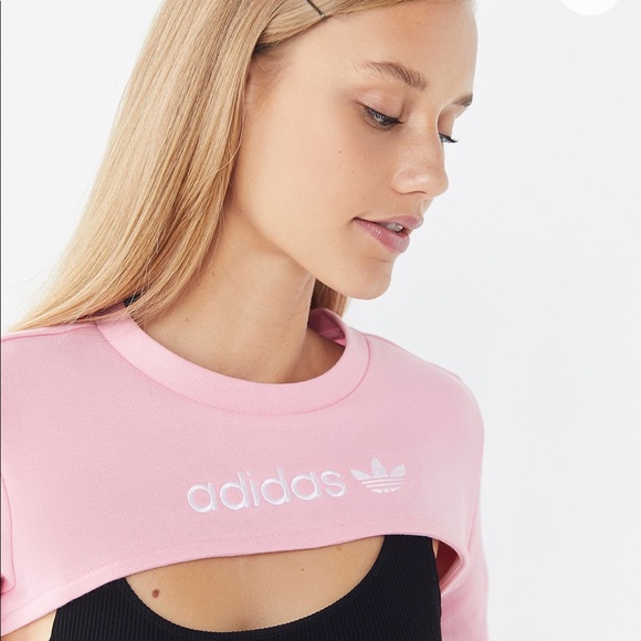 adidas shrug sweater pink
